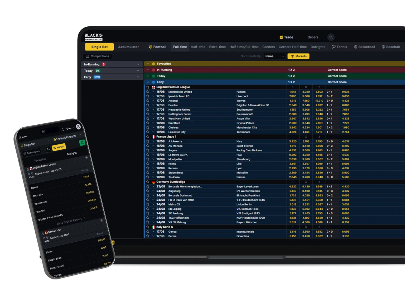 phone and laptop with bia black interface